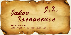 Jakov Kosovčević vizit kartica